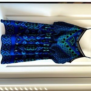 Express Blue and Multi-colour spaghetti strap dress